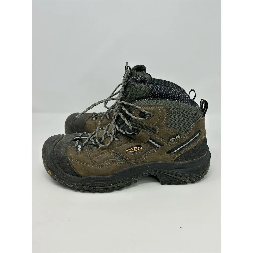 KEEN Utility Braddock Mid Waterproof Steel Toe Work Boots Brown/Green Size 12D